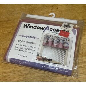 Vtg Ames Store Scalloped Valance Cezanne Floral Garden‎ Pink 60x15" Cottagecore